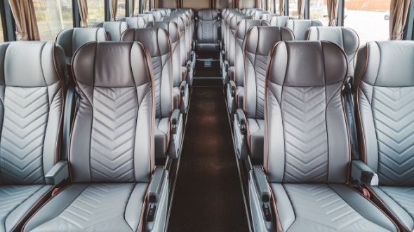 56 passenger charter bus interior view