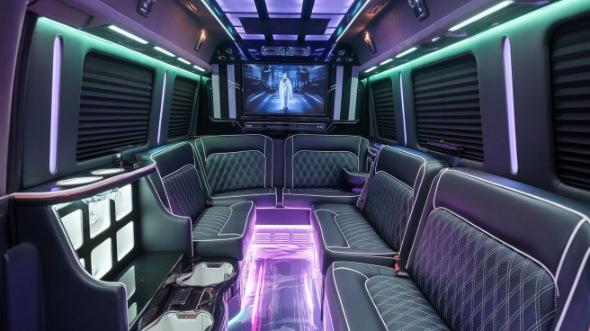 frisco party bus rental interior